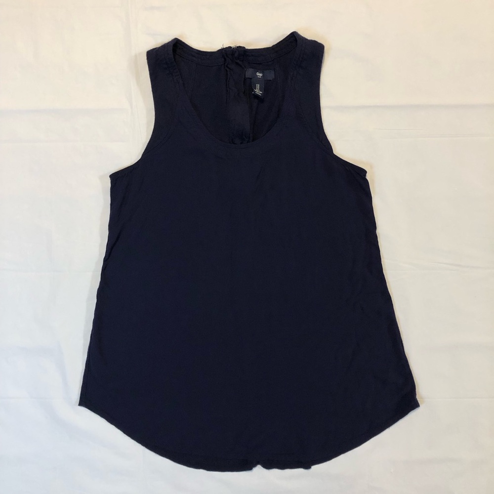Gap Women’s Sleeveless Stretch Curved Hem Dark Blue Tank Top S